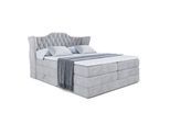 BOXSPRINGBETT VILA KING - 160x200 - H3/H4 - Hellgrau