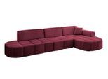 ECKSOFA Ottomane Rechts LIVO-L2 - 337x173x79,5 cm Bordeauxrot