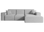ECKSOFA Ottomane Rechts SERRA-L - 266x169x80 cm Hellgrau Bouclé