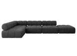 ECKSOFA modulares Sofa Favio-L2 - 380x190x70 cm Schwarz Velours