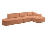 ECKSOFA Ottomane Rechts MARI-L2 - 328x171x79 cm Orange Velours