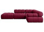 ECKSOFA modulares Sofa Felto-L1 - 285x190x70 cm Bordeauxrot Velours