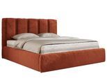 POLSTERBETT SAVINO CLASSIC 160/200 - Orange Plüsch - Pocket-Matratze