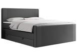 BOXSPRINGBETT KING DOREN 120/200 Dunkelgrau Kunstleder - H4