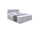 BOXBETT mit Matratze H4 und Lattenrost - OHIO - 180x200 cm - H4 - Hellgrau