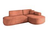ECKSOFA Ottomane Rechts MARI-L1-v3 - 243x171x83 cm Koralle Velours