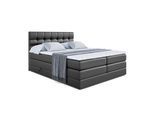 BOXSPRINGBETT BERO KING - 180x200 - H3/H4 - Schwarz Hochglanz