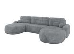 WOHNLANDSCHAFT mit Schlaffunktion und Bettkasten LIRA-U - 335x172x89 Dunkelgrau