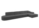 ECKSOFA Ottomane Rechts IREA-L3-v3 - 412x165x77 cm Grau
