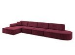 ECKSOFA Ottomane Links IREA-L3-v3 - 412x165x77 cm Bordeauxrot
