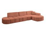 ECKSOFA Ottomane Rechts LIVO-L2 - 337x173x79,5 cm Apricot