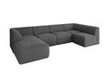 WOHNLANDSCHAFT Ottomane Links MOVO-L 345x180x78 cm Dunkelgrau Tissu