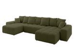 WOHNLANDSCHAFT ENIL-U 401x189x68 Grün Bouclé