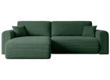 ECKSOFA mit Schlaffunktion und Bettkasten ORRO-L - 272x145x83 cm Grün Cord
