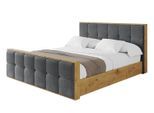 POLSTERBETT mit Bettkasten, Fußteil und Lattenrost, Boxbett ohne Matratze - ENZO7-Z 180x200 Dunkelgrau