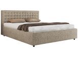 POLSTERBETT PAVO CLASSIC 200/200 - Dunkelbeige Strukture - Schaum-Matratze