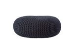 STRICK-POUF schwarz, Bodenkissen rund 70/70/23 cm