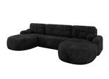 WOHNLANDSCHAFT mit Schlaffunktion und Bettkasten LIRA-U - 335x172x89 Schwarz