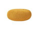 STRICK-POUF senfgelb, Bodenkissen rund 70/70/23 cm