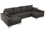 WOHNLANDSCHAFT DORIAN U Velvet Dunkelgrau