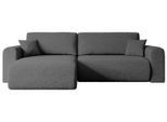 ECKSOFA mit Schlaffunktion und Bettkasten ORRO-L - 272x145x83 cm Grau Bouclé