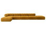 ECKSOFA modulares Sofa Kerru-L3 - 475x190x70 cm Senfgelb Cord