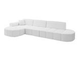 ECKSOFA Ottomane Links LIVO-L2 - 337x173x79,5 cm Weiß