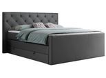 BOXSPRINGBETT KING VELEN 160/200 Dunkelgrau Kunstleder - H3