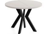 ESSTISCH Savio rund ausziehbar verlängerbar XXL, Kaschmir 100-200/100/77 cm