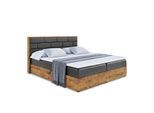 BOXBETT mit Matratze H4 und Lattenrost - LOLLI8 - 200x200 - Schwarz Hochglanz