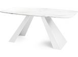 ESSTISCH Monte Weiß rechteckig ausziehbar, Marmor Weiß 160-200/80/76 cm