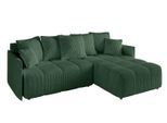 ECKSOFA Ottomane rechts LONLI-L 251x189x68 Grün Cord