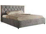 POLSTERBETT LARINO CLASSIC 180/200 - Hellgrau Velvet - Schaum-Matratze