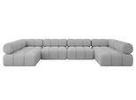 WOHNLANDSCHAFT modulares Sofa Garvo-U2 - 380x190x70 cm Hellgrau Bouclé