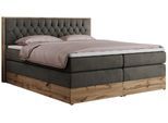 BOXSPRINGBETT AMORE KING 200/200 Dunkelgrau Velvet - H4