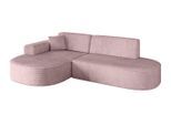 ECKSOFA Ottomane Links MARI-L1 - 243x171x79 cm Rosa Cord