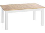 ESSTISCH Lindberg Weiß ausziehbar verlängerbar rechteckig, Eiche Braun 140-160/80/77 cm