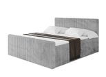 BOXBETT mit Matratze H4 und Lattenrost - TOLO-Z - 140x200 Cord - Hellgrau