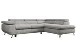 ECKSOFA PEDRO L Hellgrau Struktur - Rechts Seite