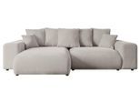 ECKSOFA Ottomane links ESKAR-L 266x176x84 Hellbraun Velours