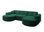 WOHNLANDSCHAFT MARI-U1-v3 - 303x171x83 cm Grün Velours