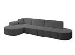 ECKSOFA Ottomane Links LIVO-L2 - 337x173x79,5 cm Grau