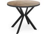 ESSTISCH Vincento runder ausziehbar, Lefkas Eiche 100-180/100/76 cm