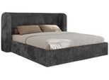 POLSTERBETT EMORA CLASSIC 180/200 - Grau Cord - Multipocket-Matratze