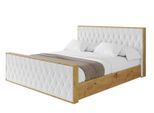 POLSTERBETT mit Bettkasten, Fußteil und Lattenrost, Boxbett ohne Matratze - ENZO5-Z 200x200 Weiß