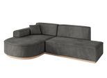 ECKSOFA Ottomane Links ARRIO-L1 - 243x171x83 cm Dunkelgrau