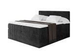 BOXSPRINGBETT mit Matratze H3|H4 und Lattenrost - TOLO KING 180x200 Cord - Schwarz