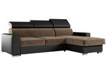 ECKSOFA FOX-L Braun/Schwarz