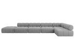 ECKSOFA modulares Sofa Favio-L3 - 475x190x70 cm Hellgrau Velours