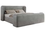 POLSTERBETT EMORA CLASSIC DUO 180/200 - Hellgrau Velvet - ohne Matratze